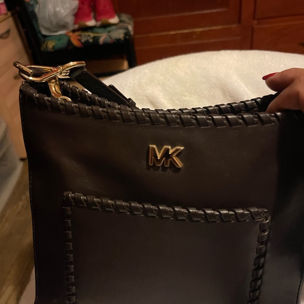 Michael Kors Dark Brown Leather Messenger Bag
